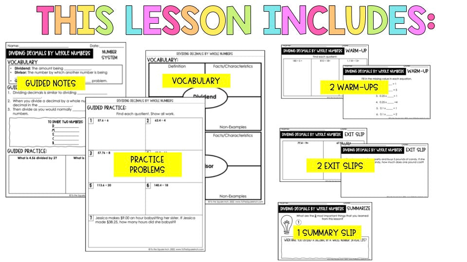 Dividing Decimals by Whole Numbers