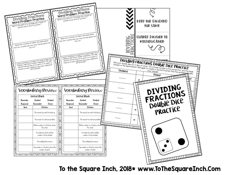 Dividing Fractions Interactive Notebook