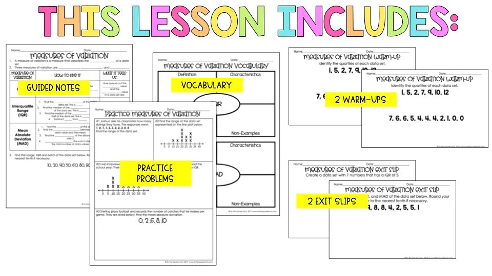 Measures of Variation Notes