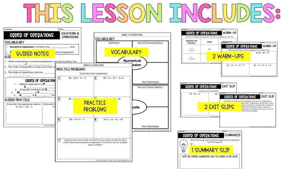 Order of Operations Notes