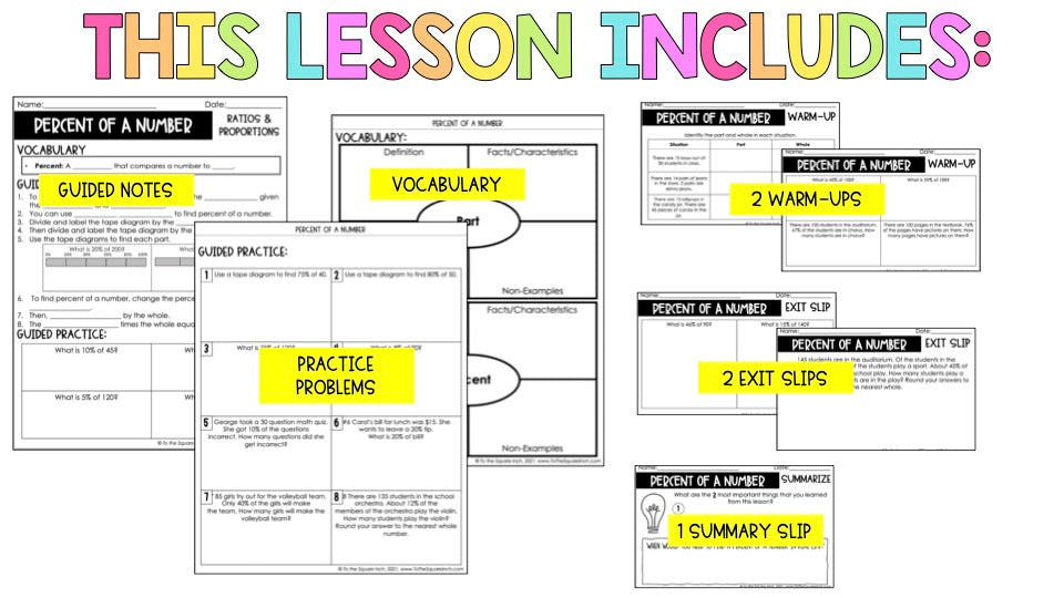 Percent of a Number Notes
