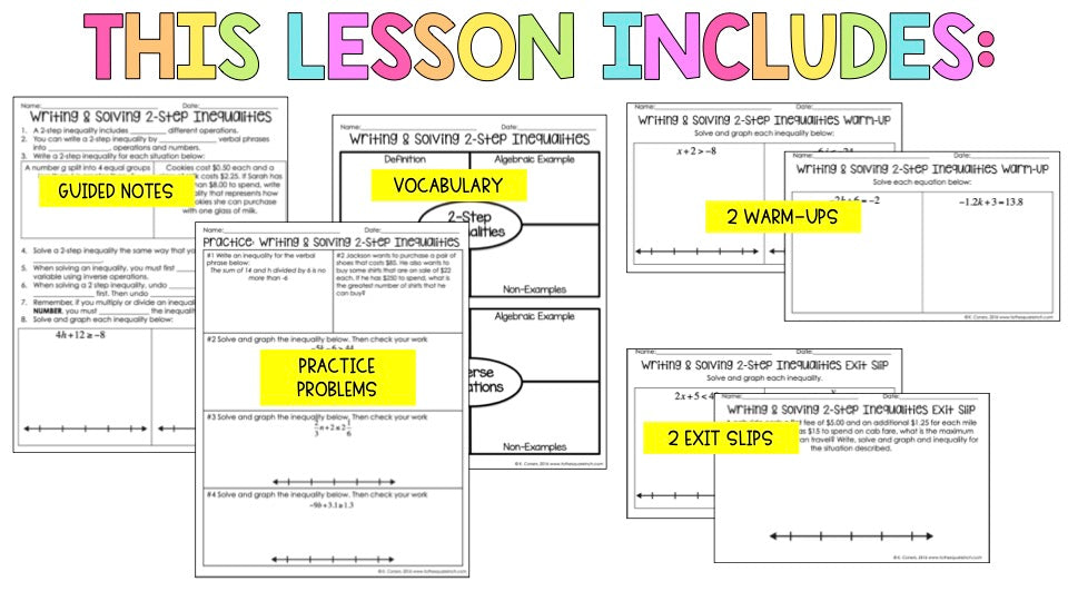 Solving 2 Step Inequalities Notes