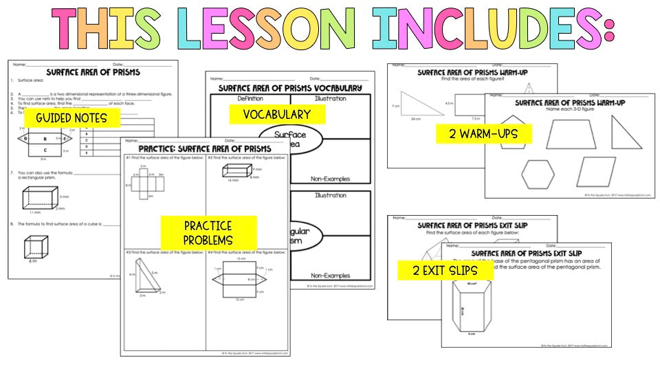Surface Area of Prisms