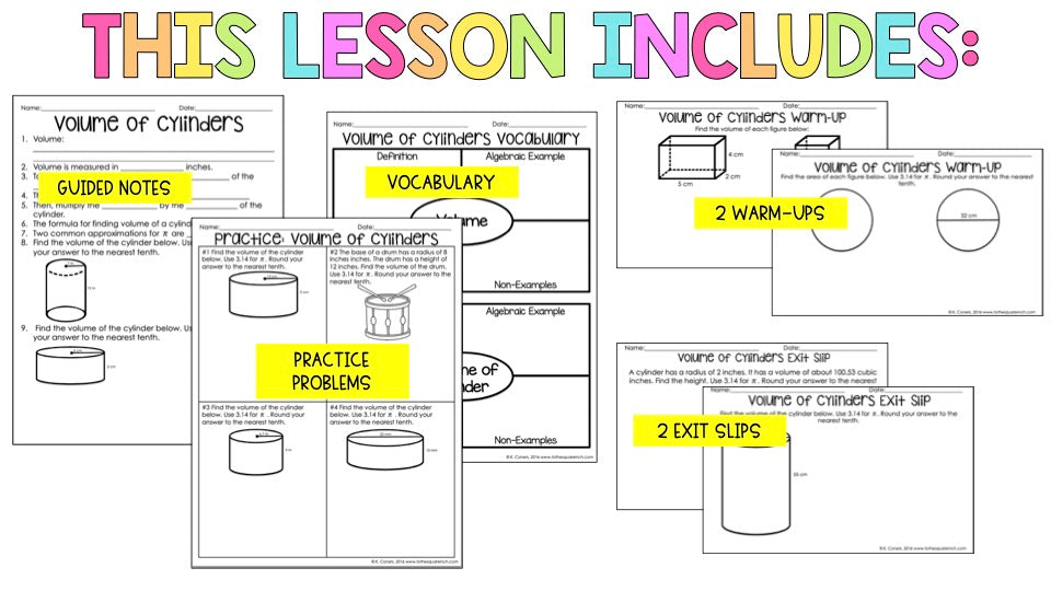 Volume of Cylinders Notes