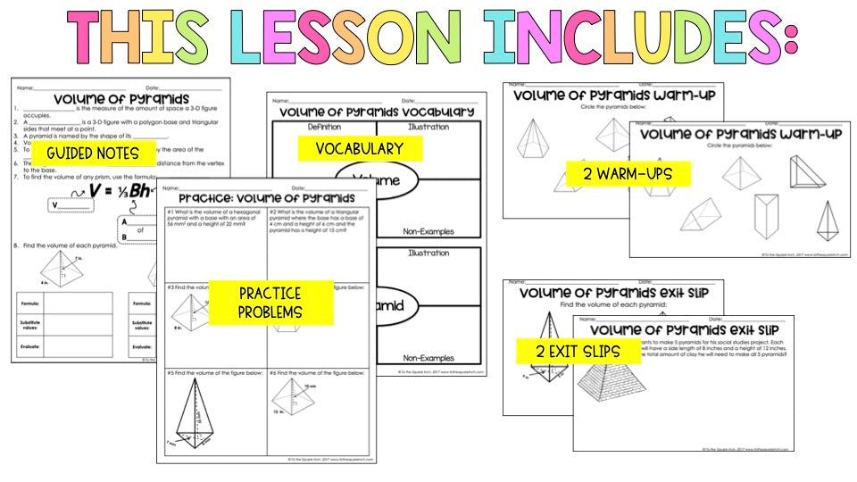 Volume of Pyramids Notes