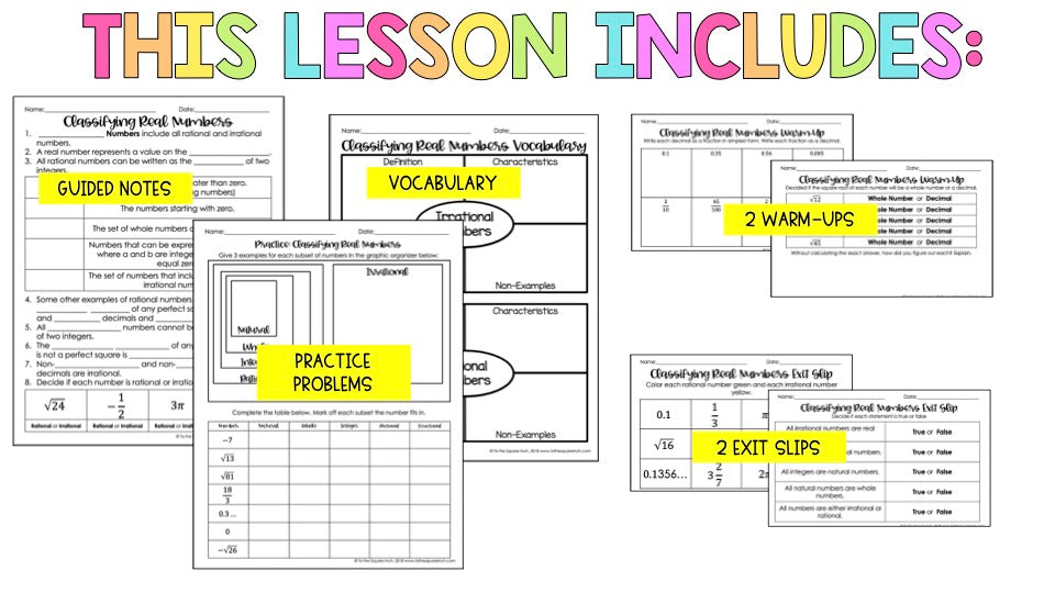 Classifying Real Numbers Notes