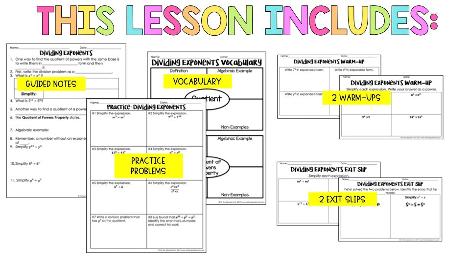 Dividing Exponents Notes