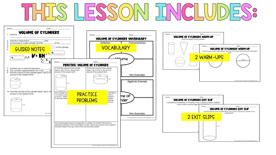 Volume of Cylinders Notes