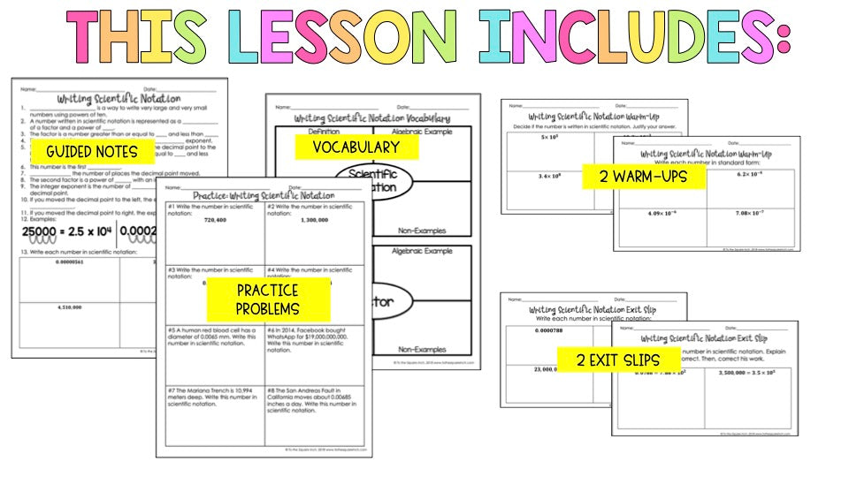 Writing Scientific Notation Notes