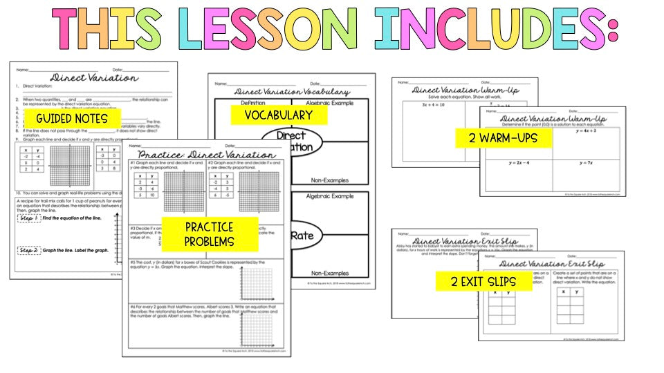 Direct Variation Notes
