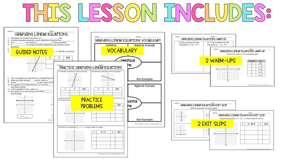 Graphing Linear Equations Notes