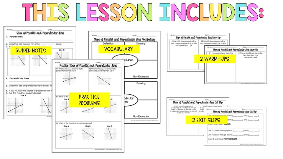 Slope of Parallel and Perpendicular Lines Notes