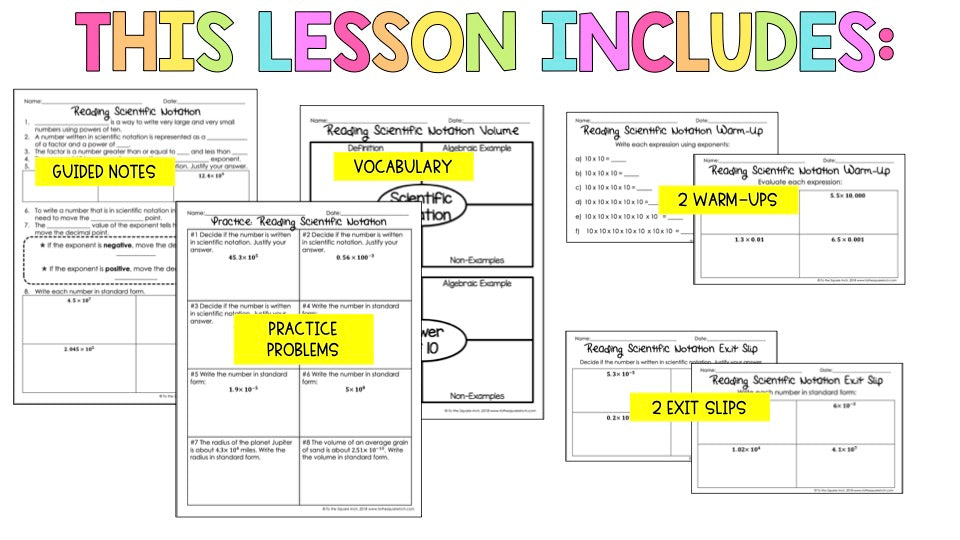 Reading Scientific Notation Notes