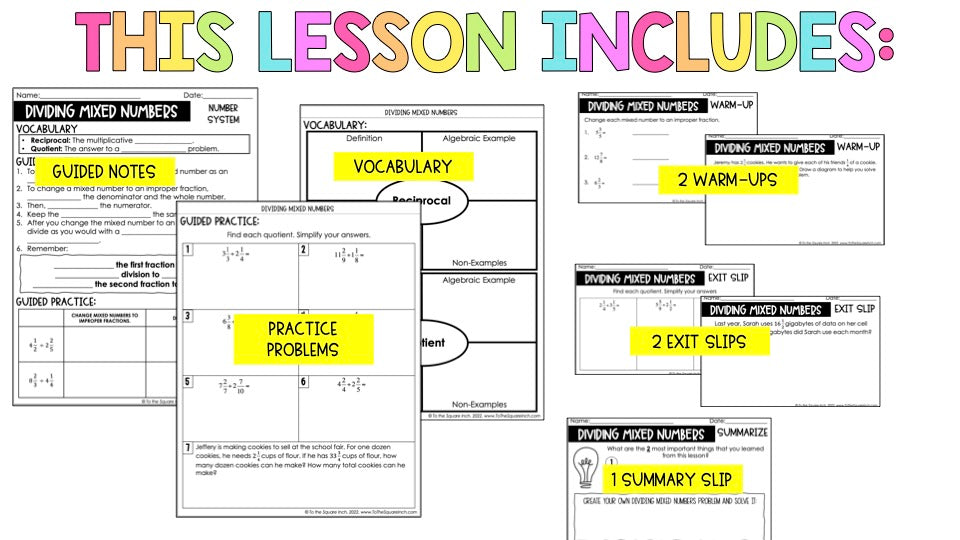 Dividing Mixed Numbers Guided Notes