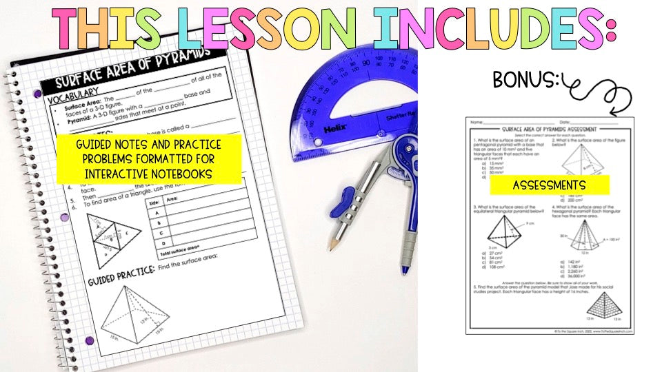 Surface Area of Pyramids Notes