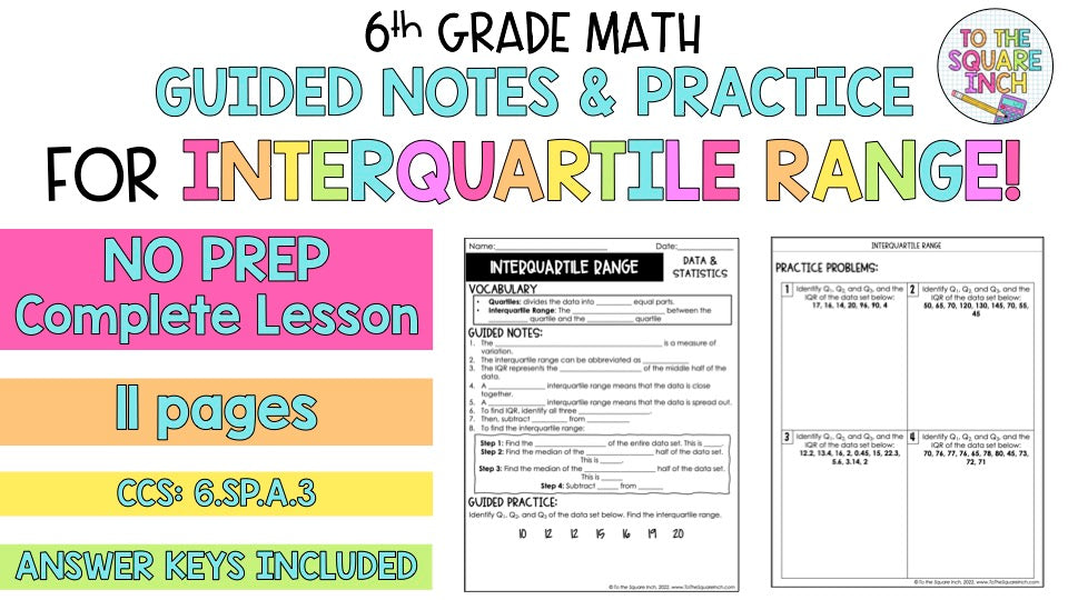 Interquartile Range Notes