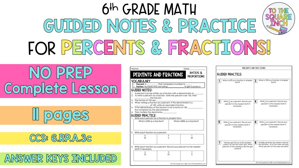 Percents and Fractions Notes