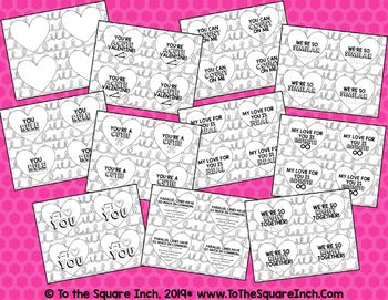 Valentine's Day Math Coloring Banner and Cards