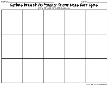 Surface Area of Rectangular Prisms Maze