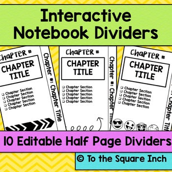 Interactive Notebook Dividers