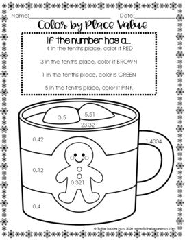 Christmas Decimals Worksheets