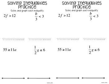 Inequalities Interactive Notebook