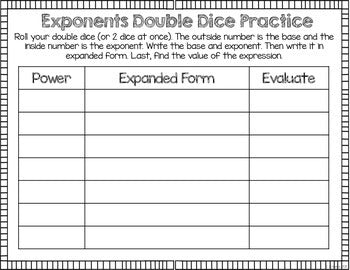 Exponents Interactive Notebook