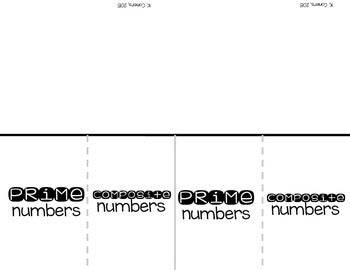 Prime and Composite Numbers Interactive Notebook