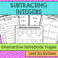 Subtracting Integers Interactive Notebook