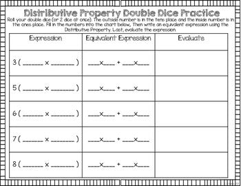 Distributive Property Interactive Notebook