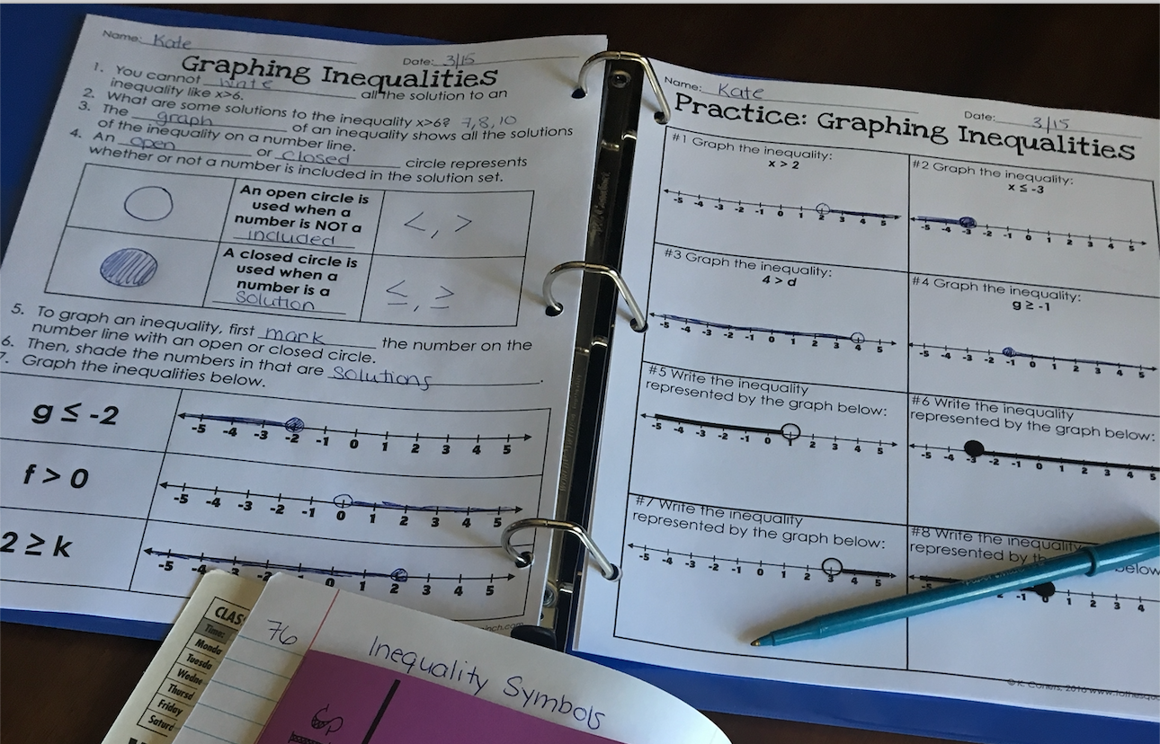 Guided Notes in Math Class – To The Square Inch