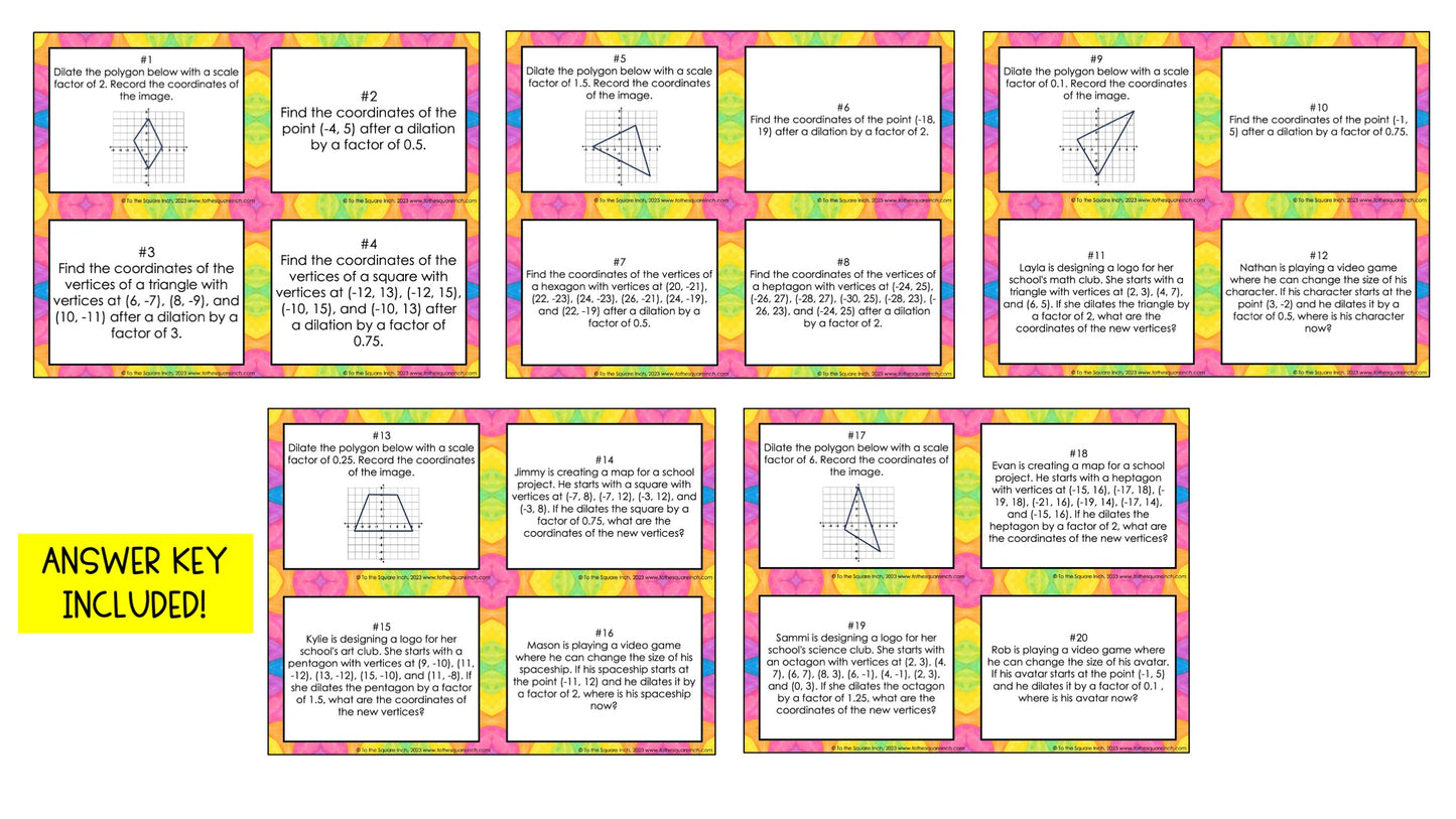Dilations Task Cards