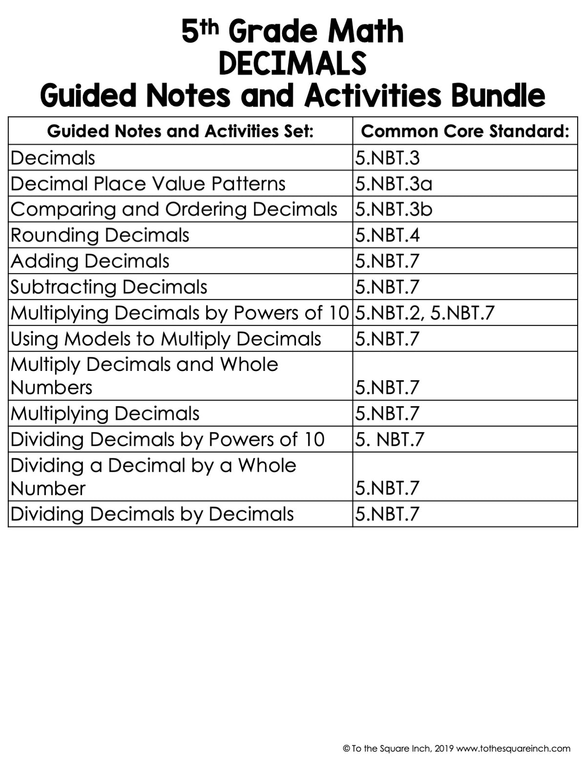Decimals Bundle Preview 4