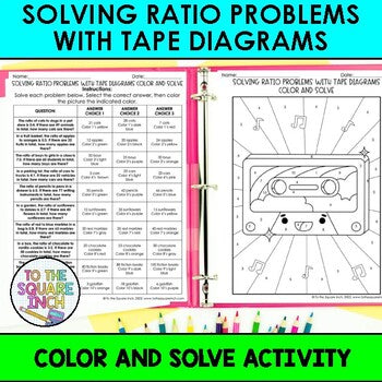 Solving Ratio Problems with Tape Diagrams Color & Solve Activity