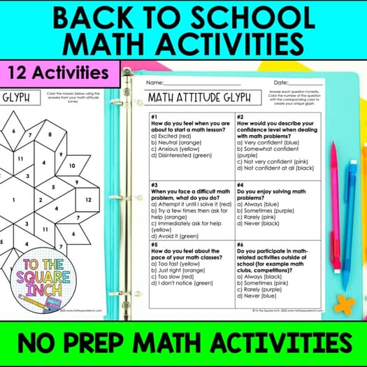 Square Links Math Math Back to School Activities – To The Square Inch
