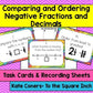 Comparing and Ordering Negative Fractions and Decimals Task Cards