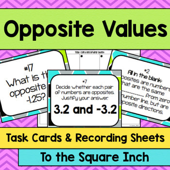 Opposite Values Task Cards