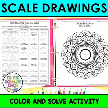 Scale Drawings Color & Solve Activity