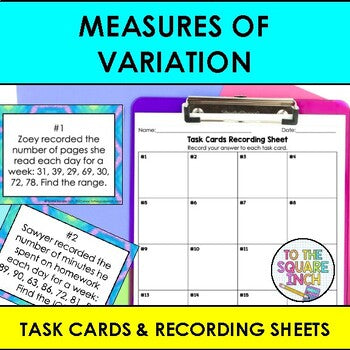 Measures of Variation Task Cards