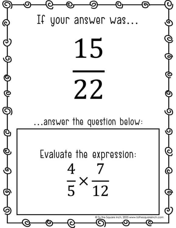 Multiplying Fractions Scavenger Hunt | Interactive Math Practice Activity