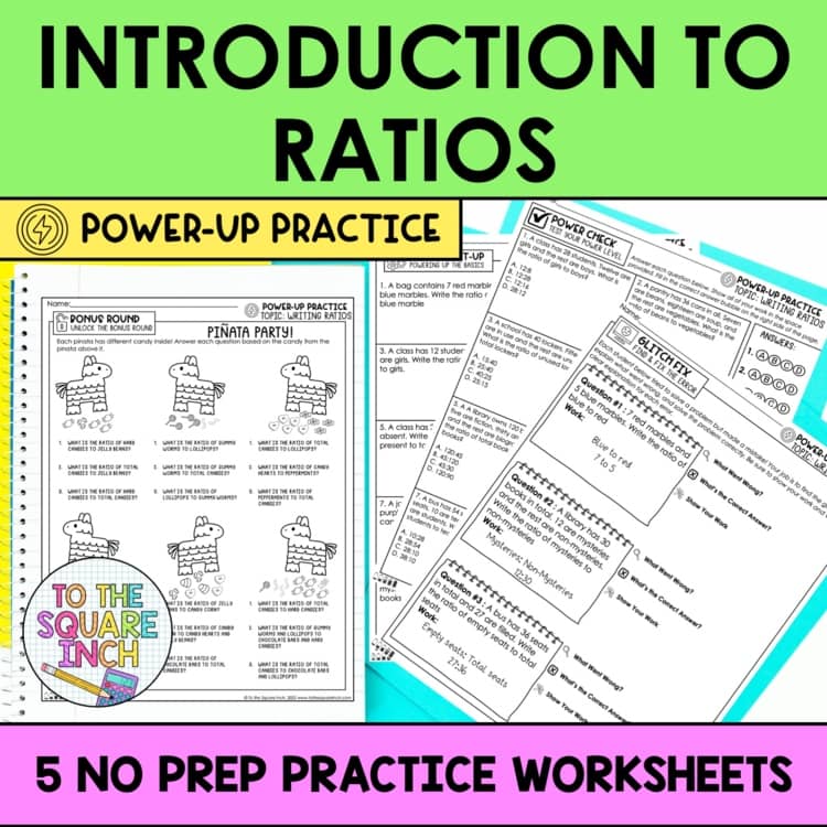 Writing Ratios Practice Worksheets