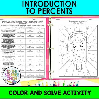 Introduction To Percents Color & Solve Activity