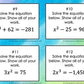 Solving Equations Using Square Roots and Cube Roots Task Cards