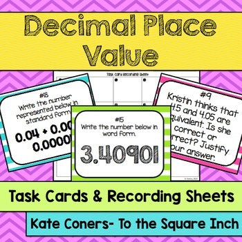 Decimal Place Value Task Cards