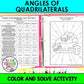 Angles Of Quadrilaterals Color & Solve Activity