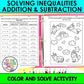 Solving Inequalities using Addition and Subtraction Color & Solve Activity