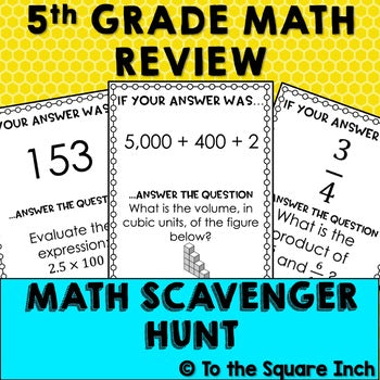 5th Grade Math Review Scavenger Hunt