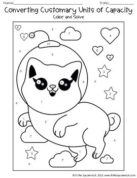 Converting Customary Units Of Capacity Color & Solve Activity โ To The ...