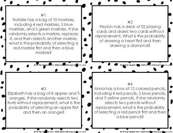Independent and Dependent Events Task Cards