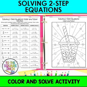 Solving 2-Step Equations Color & Solve Activity
